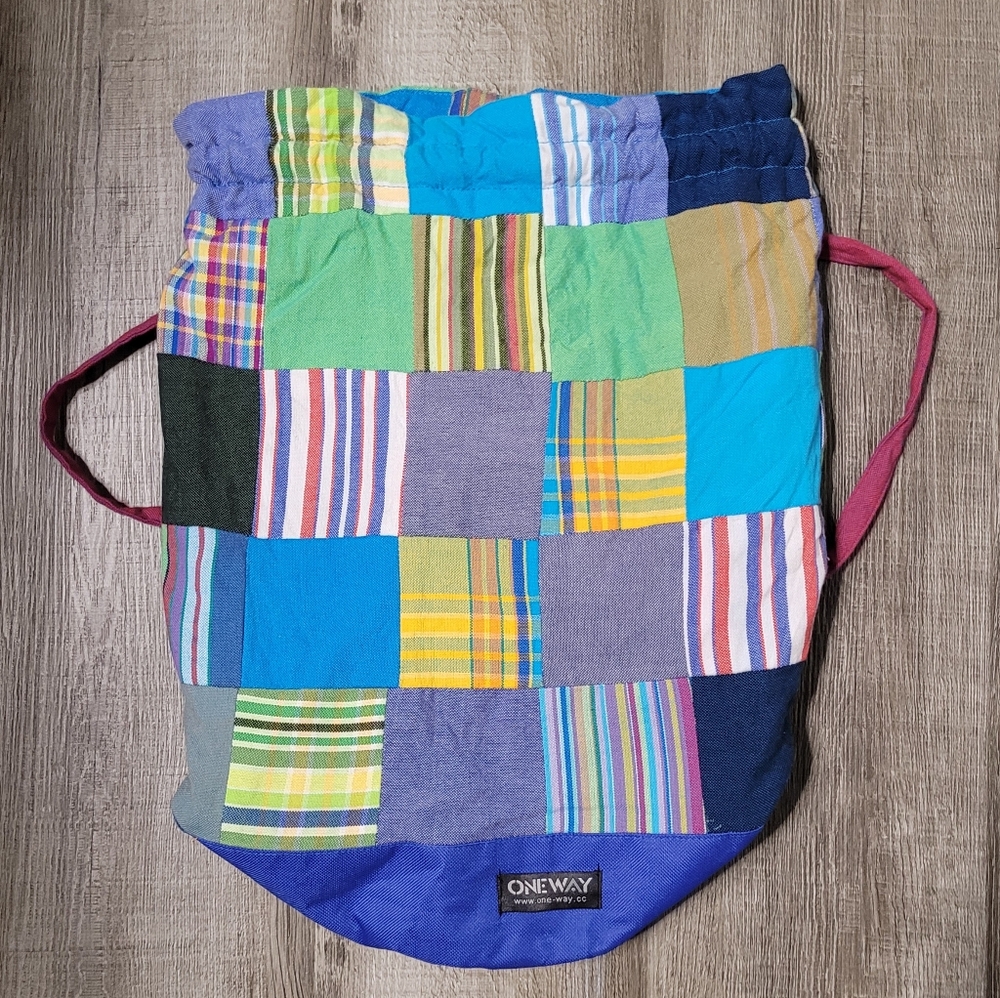 One-Way Kilkoy Patchwork Drawstring Backpack Cinc… - image 3